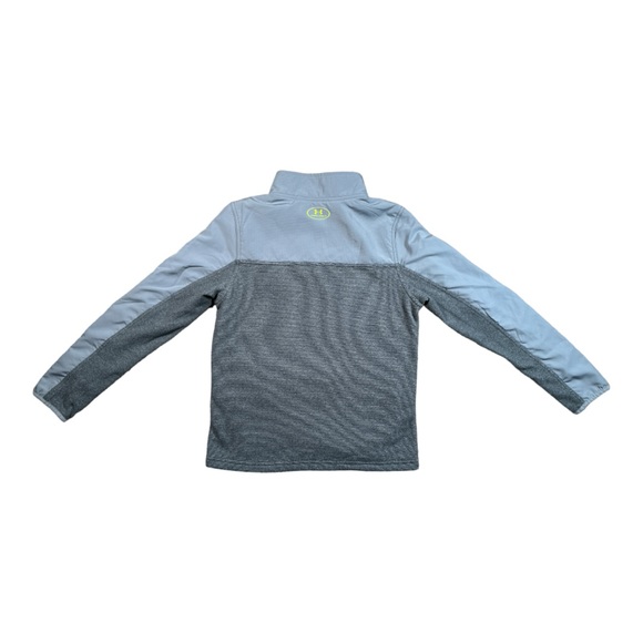 Under Armour 1/4 Zip Youth Size Large Gray With Neon Green Logo - Picture 4 of 8